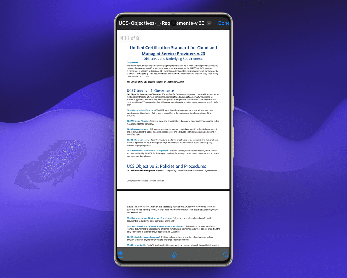 Unified Certification Standard framework